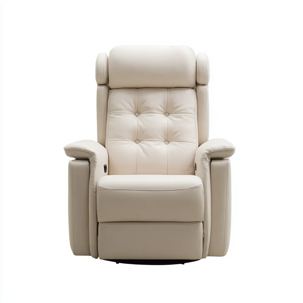 Fauteuil relax Cuir 90x85x105 cm Beige - Design moderne-Havengetio