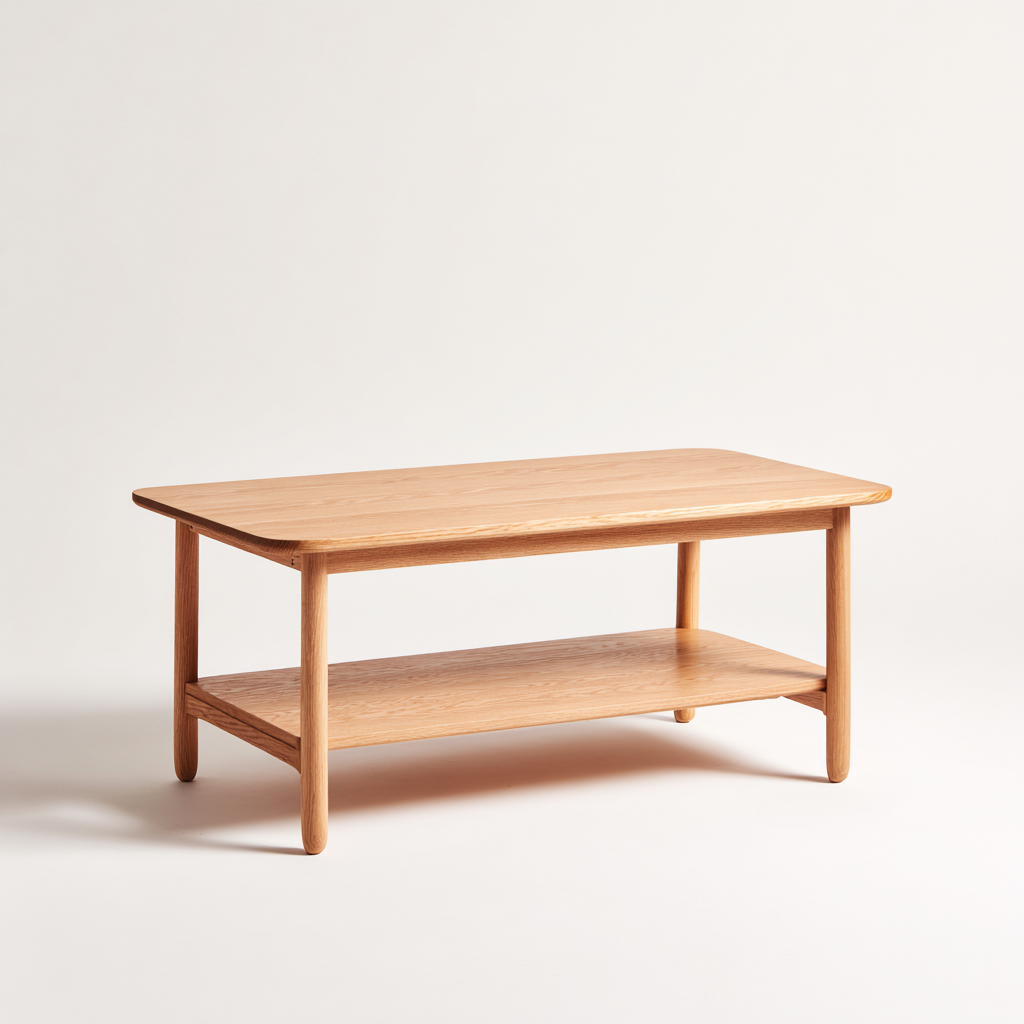 Table basse bois 100x45x48 cm - bois clair - adaptée au salon - design moderne-Havengetio