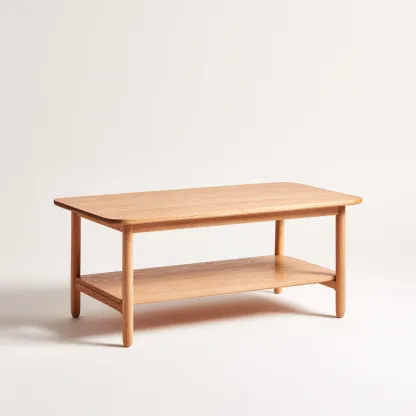 Table basse bois 100x45x48 cm - bois clair - adaptée au salon - design moderne-Havengetio