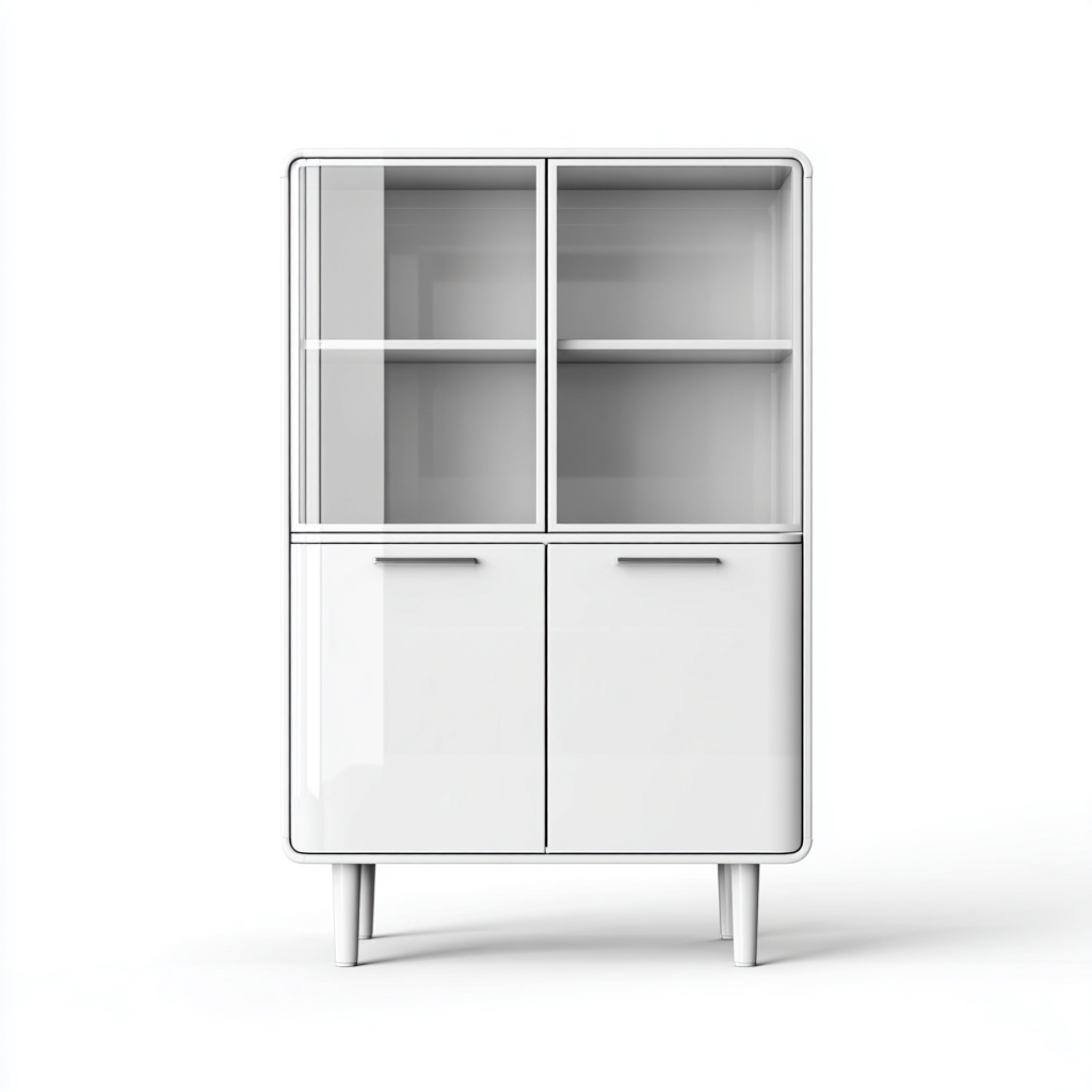 Meuble de rangement de cuisine 90x40x160 cm - blanc - avec portes - design moderne pour cuisine-Havengetio