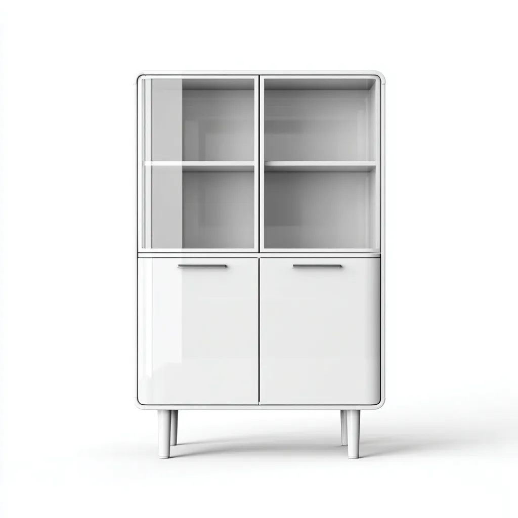 Meuble de rangement de cuisine 90x40x160 cm - blanc - avec portes - design moderne pour cuisine-Havengetio