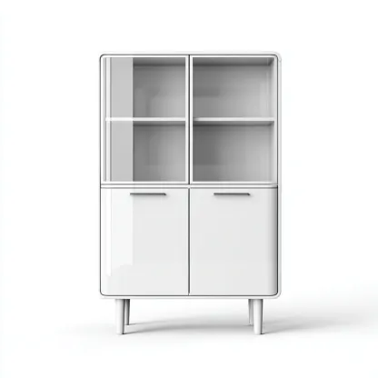 Meuble de rangement de cuisine 90x40x160 cm - blanc - avec portes - design moderne pour cuisine-Havengetio