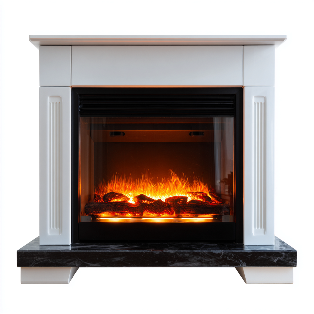 Cheminée électrique Bois 100x30x90 cm Blanc-Noir - Design moderne-Havengetio