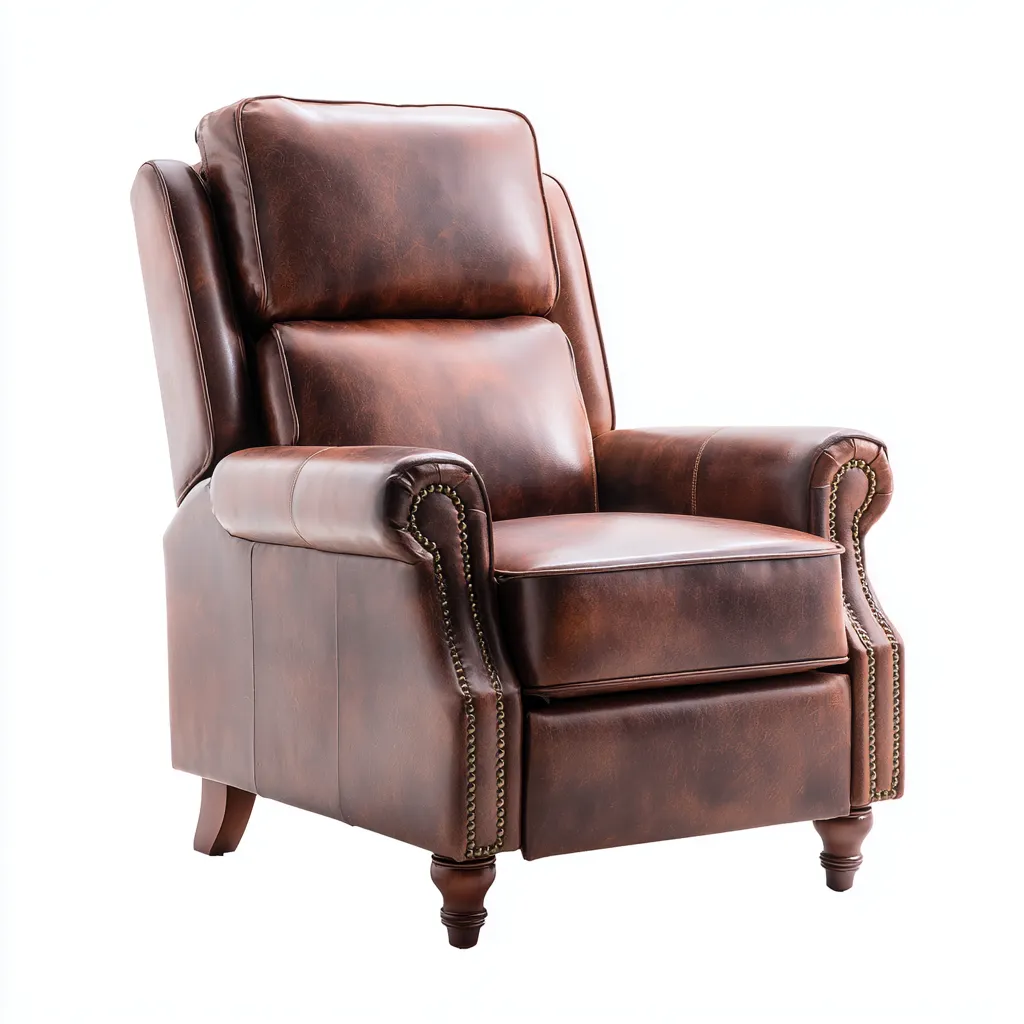Fauteuil relax Cuir 88x85x105 cm Brun - Style classique-Havengetio