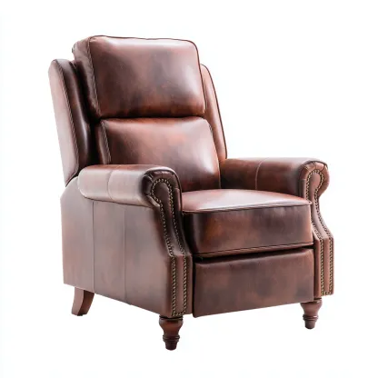 Fauteuil relax Cuir 88x85x105 cm Brun - Style classique-Havengetio
