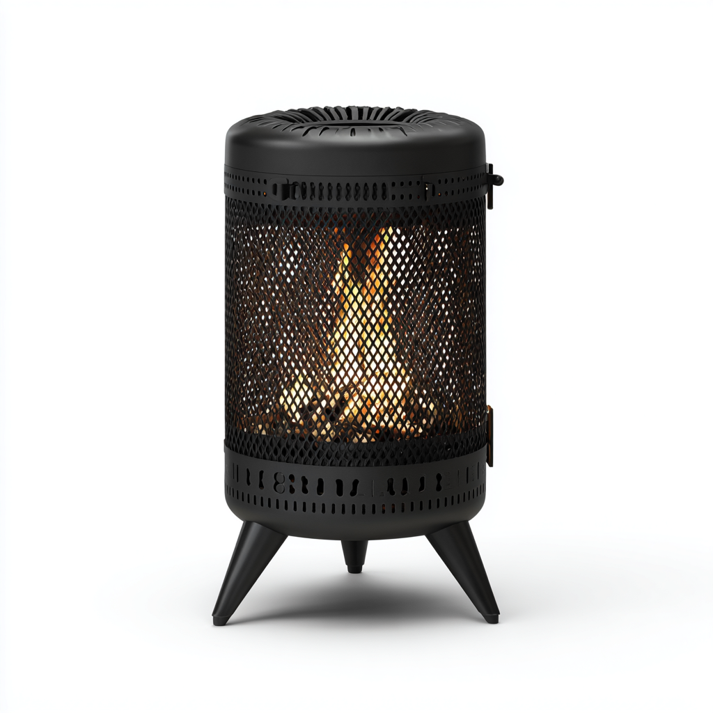 Chauffage extérieur acier 38x38x55 cm - noir - adapté au jardin - design moderne-Havengetio