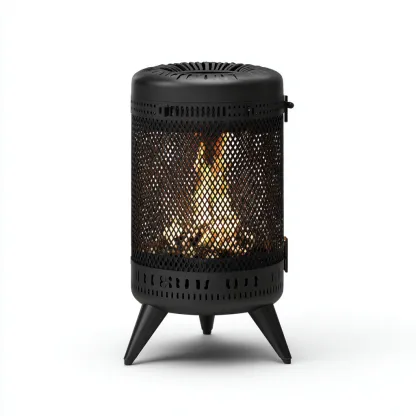 Chauffage extérieur acier 38x38x55 cm - noir - adapté au jardin - design moderne-Havengetio