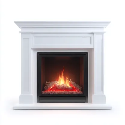 Cheminée électrique bois MDF 110-35-100 cm - blanc-noir - design classique-Havengetio