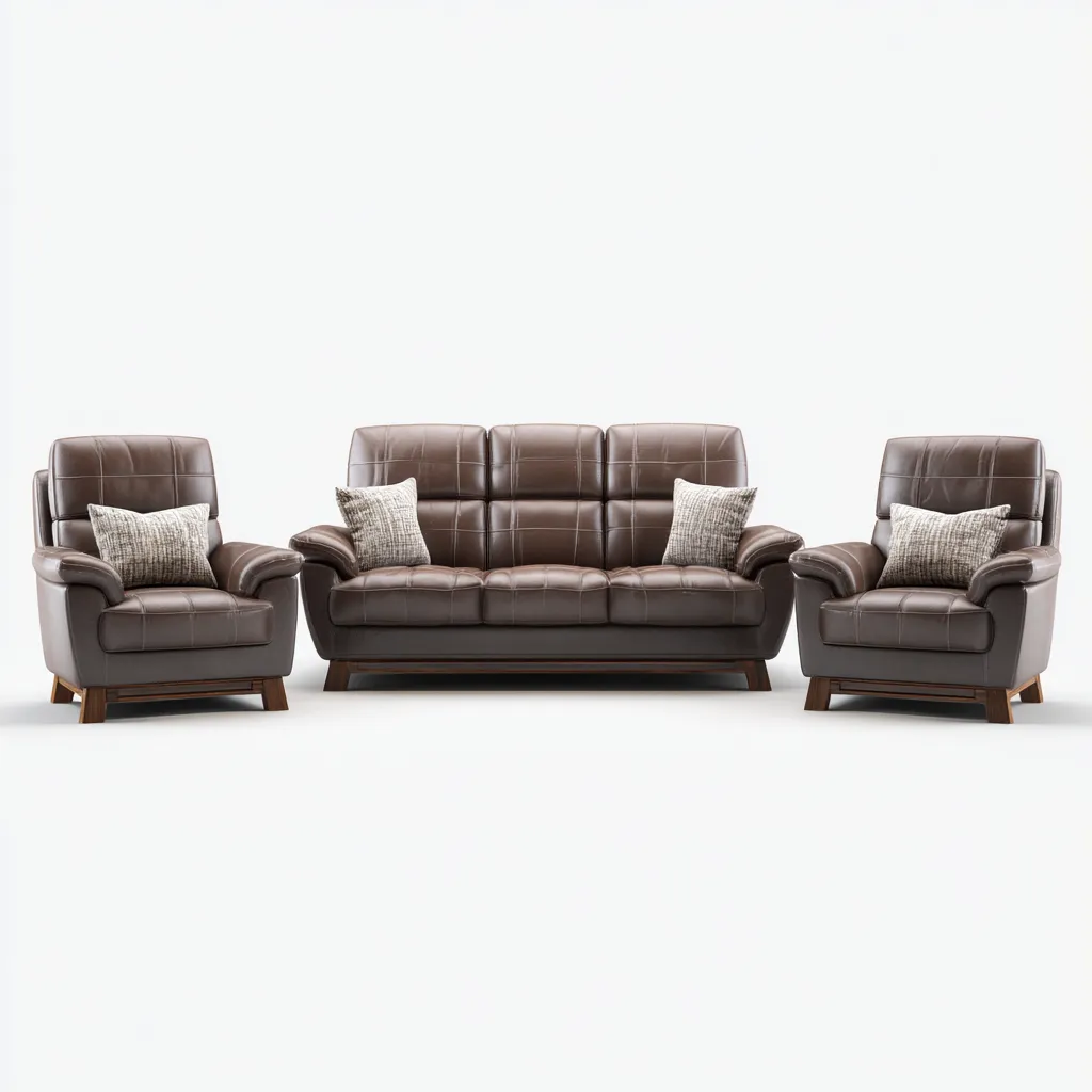 Ensemble de canapés Cuir 205x88x95 cm Marron - Design classique-Havengetio