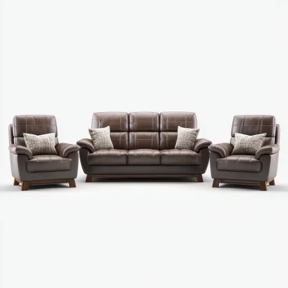 Ensemble de canapés Cuir 205x88x95 cm Marron - Design classique-Havengetio