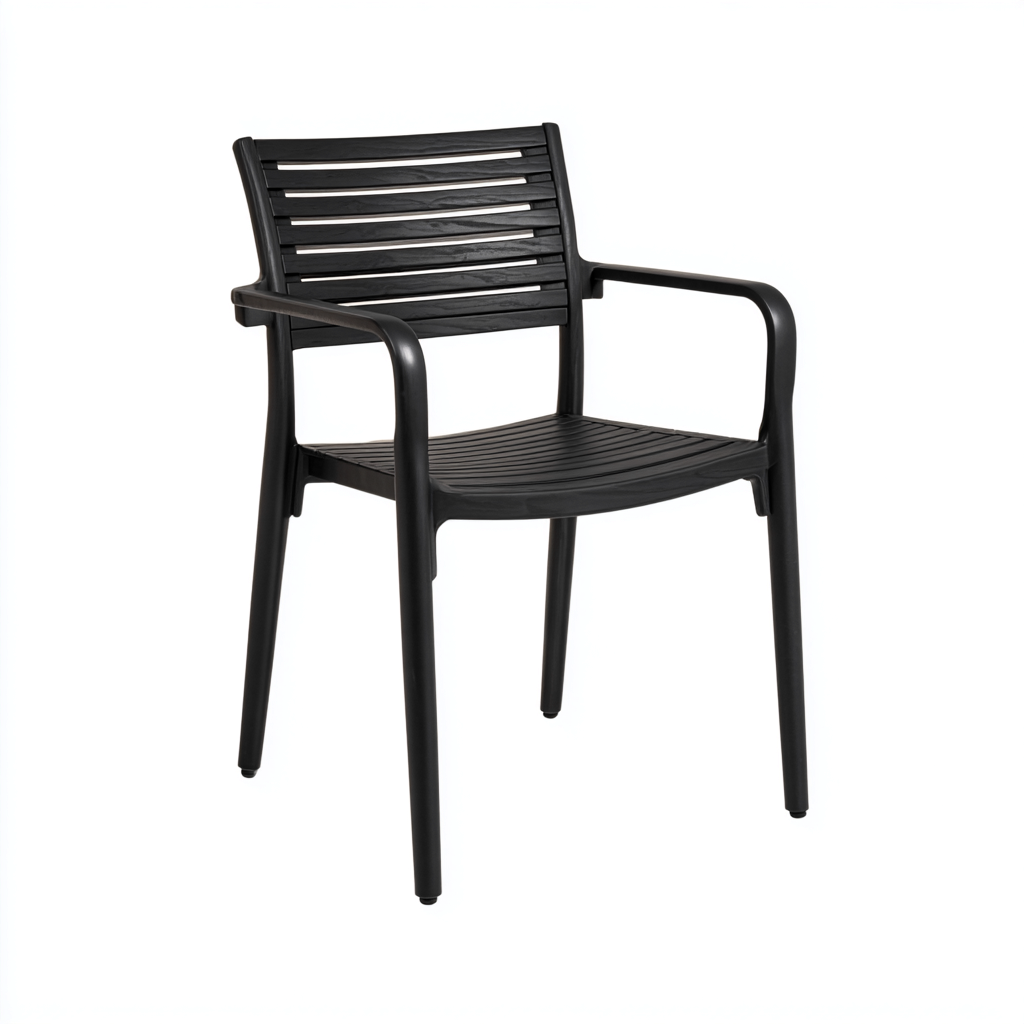 Chaise de jardin 55x55x85 cm - noir - design moderne-Havengetio