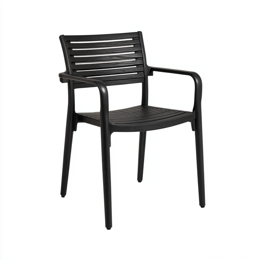 Chaise de jardin 55x55x85 cm - noir - design moderne-Havengetio