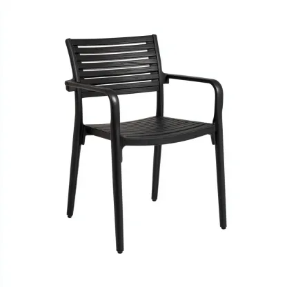 Chaise de jardin 55x55x85 cm - noir - design moderne-Havengetio