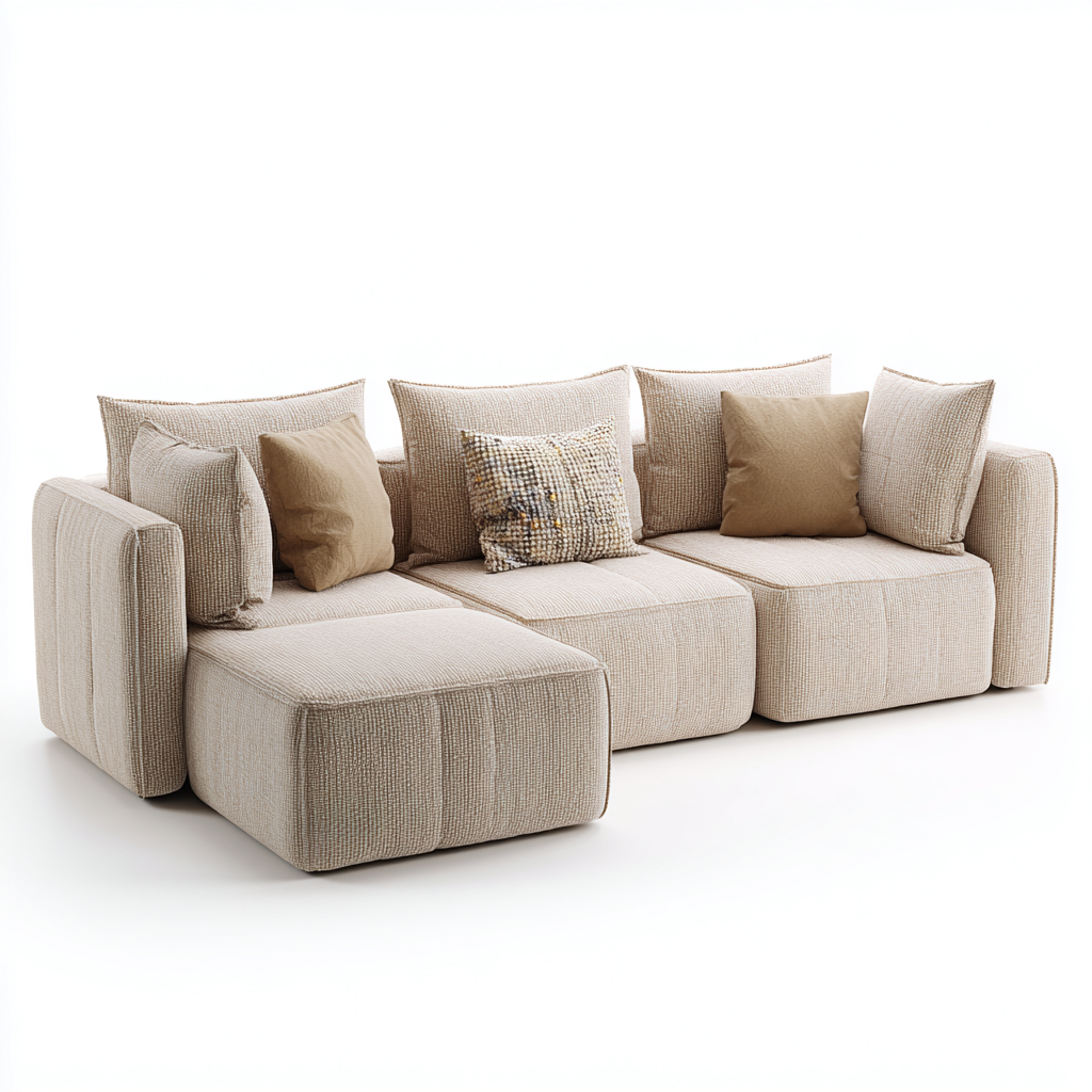 Ensemble de canapés Tissu 230x95x90 cm Beige - Design moderne-Havengetio