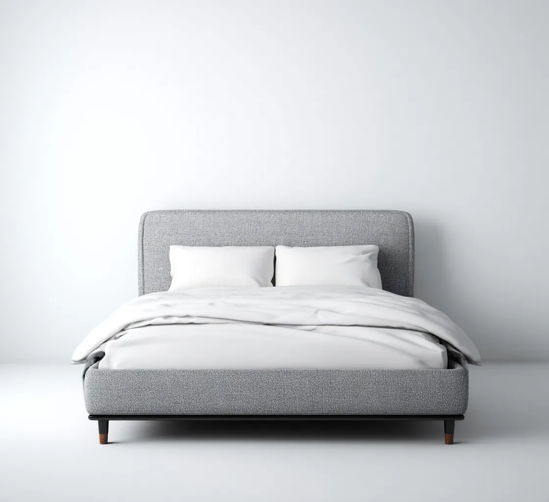 Lit double en tissu 200x160x95 cm - gris - structure avec sommier - design moderne pour chambre-Havengetio