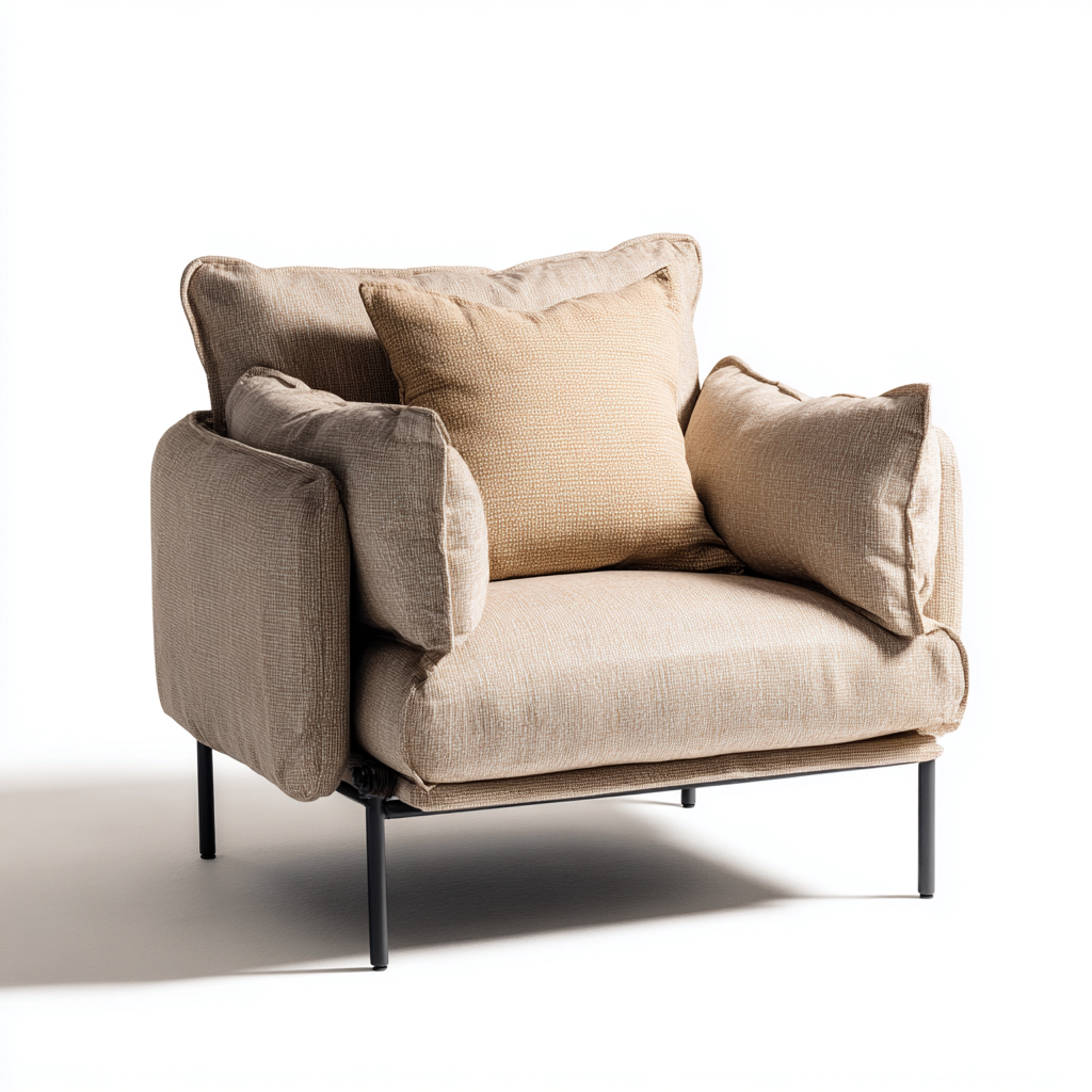 Fauteuil de jardin tissu 84x82x88 cm - beige - design confortable-Havengetio