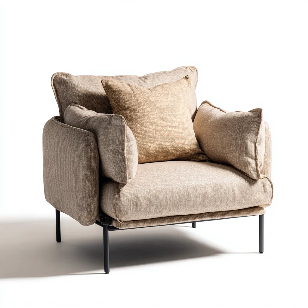 Fauteuil de jardin tissu 84x82x88 cm - beige - design confortable-Havengetio