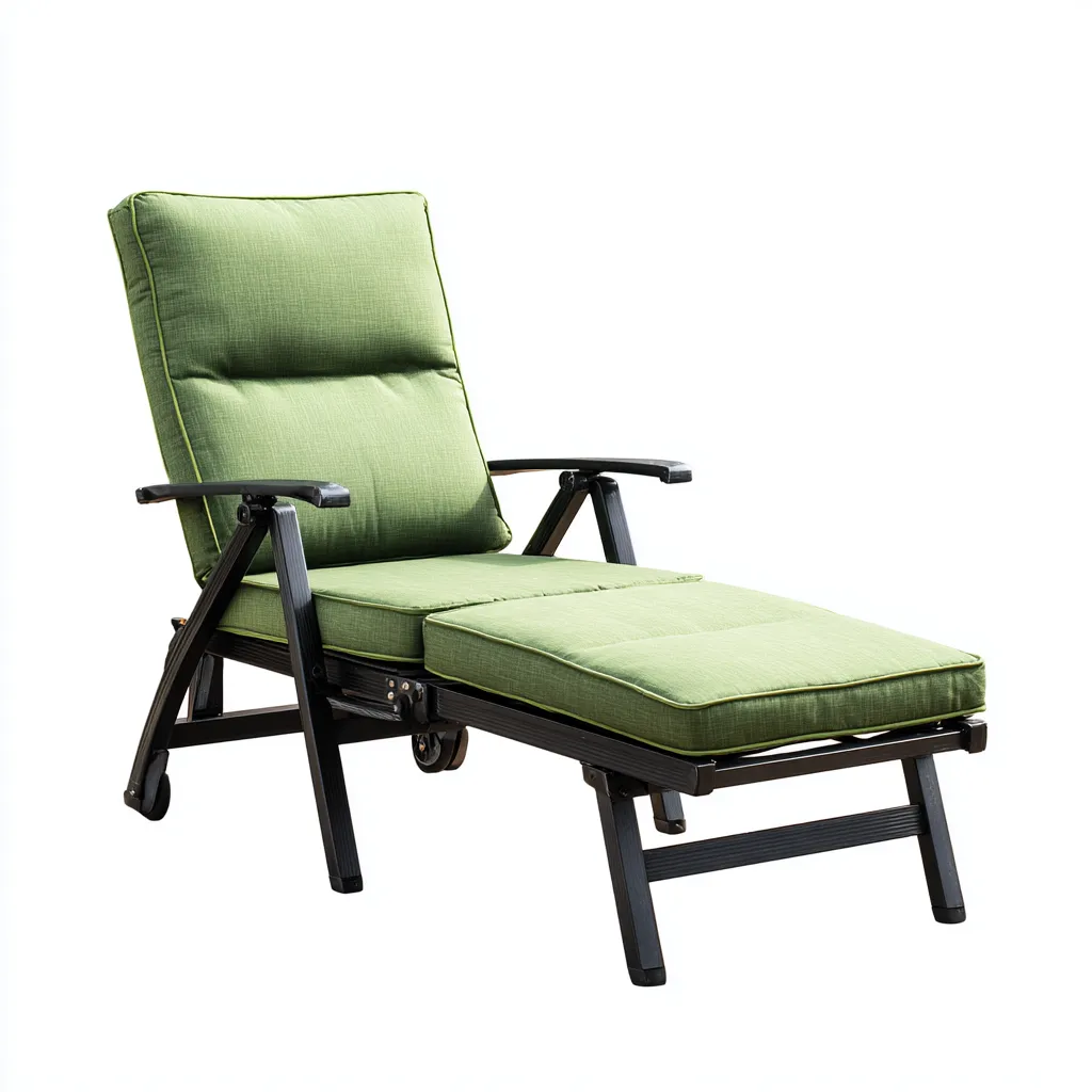 Transat aluminium et tissu 185-65-100 cm - vert-noir - design réglable-Havengetio