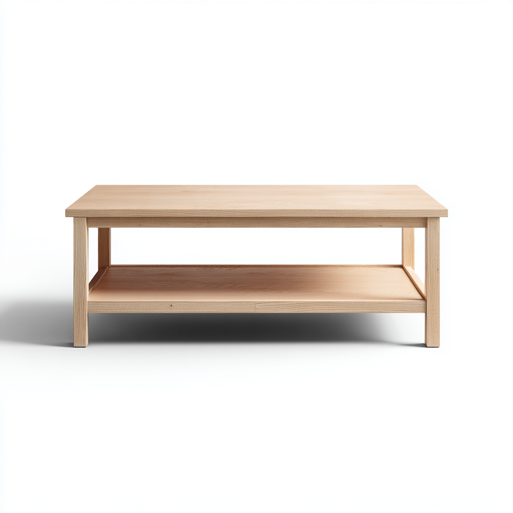 Table basse en bois massif 100x55x45 cm - naturel - design moderne-Havengetio