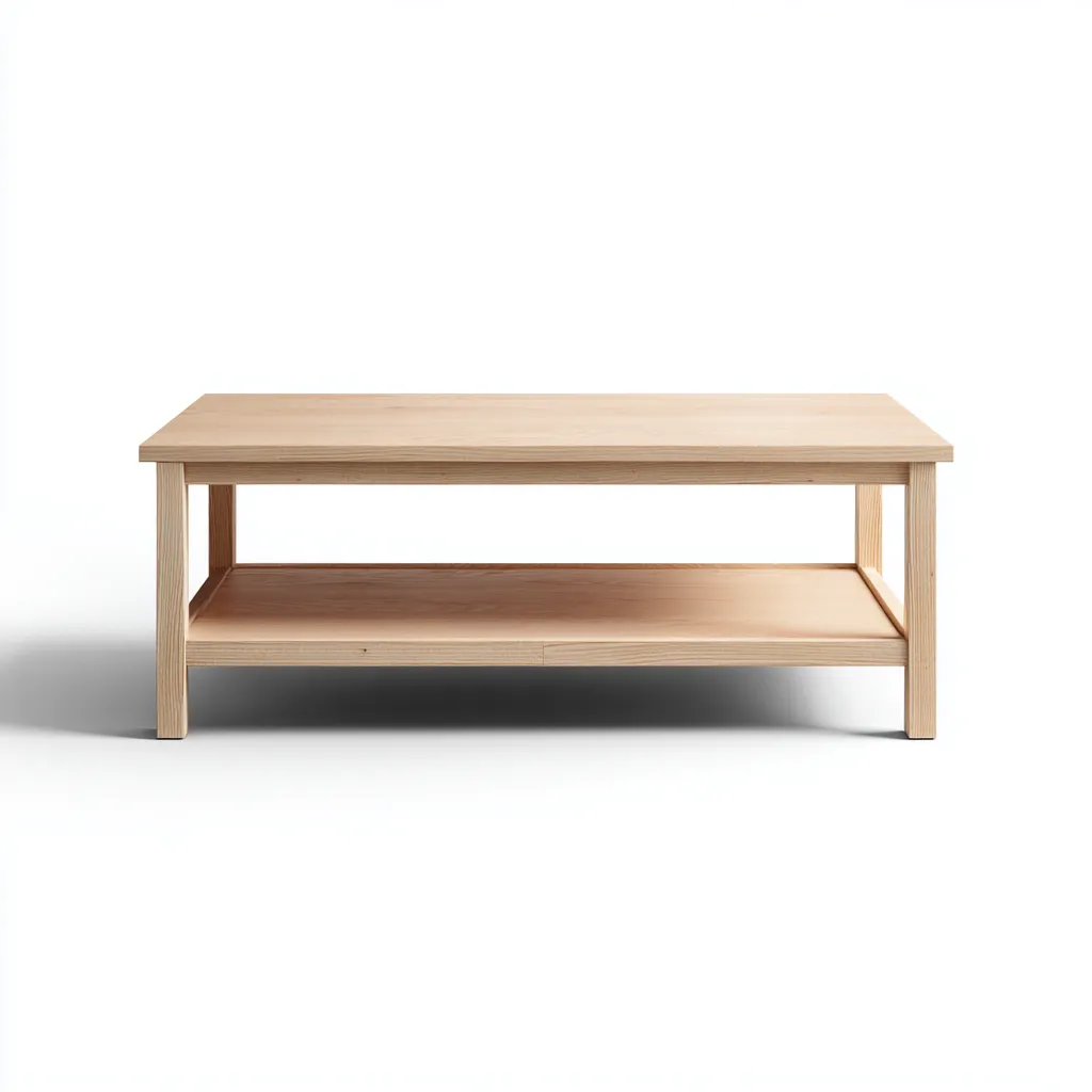 Table basse en bois massif 100x55x45 cm - naturel - design moderne-Havengetio
