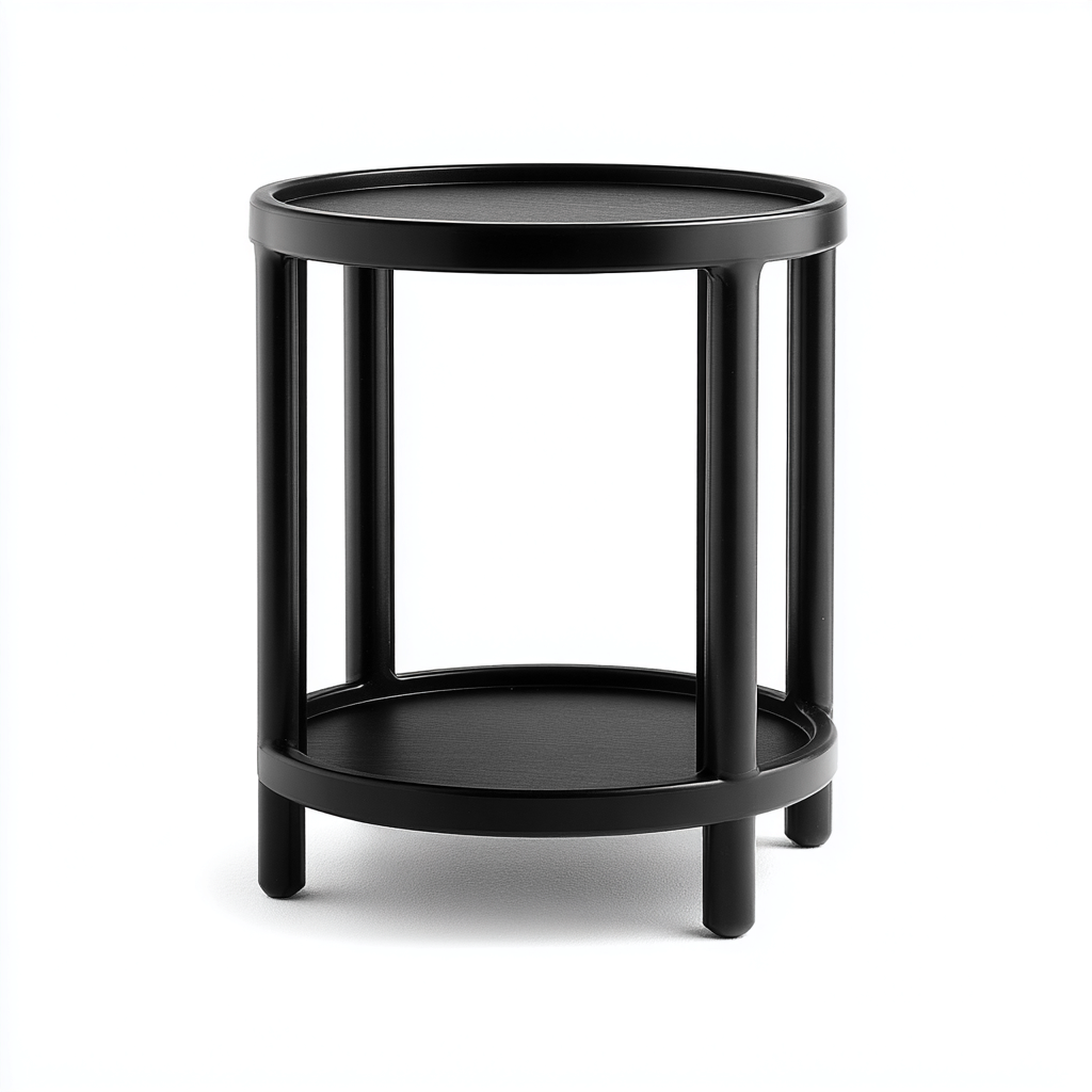 Table de jardin en métal rond 45x45x52 cm - noir - table extérieure moderne-Havengetio