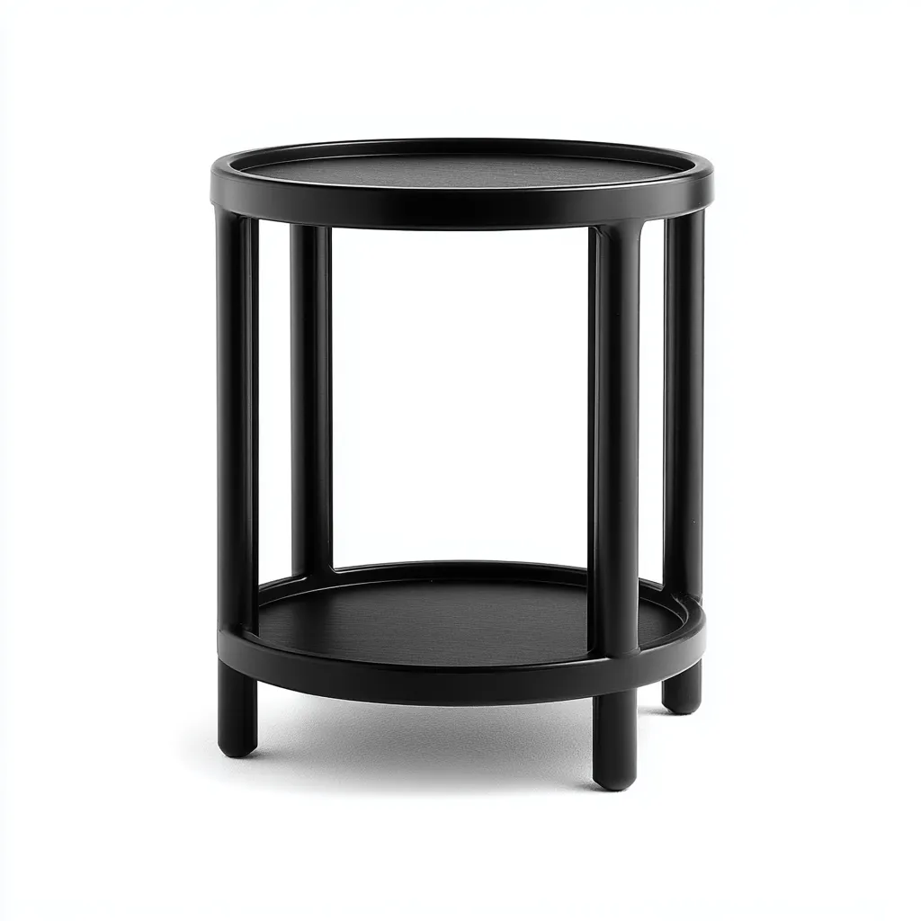 Table de jardin en métal rond 45x45x52 cm - noir - table extérieure moderne-Havengetio