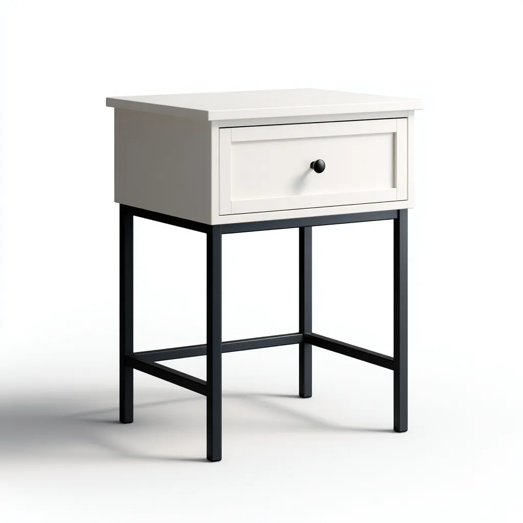 Table de chevet 45x35x60 cm - blanc-noir - design moderne-Havengetio