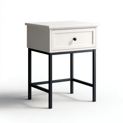 Table de chevet 45x35x60 cm - blanc-noir - design moderne-Havengetio