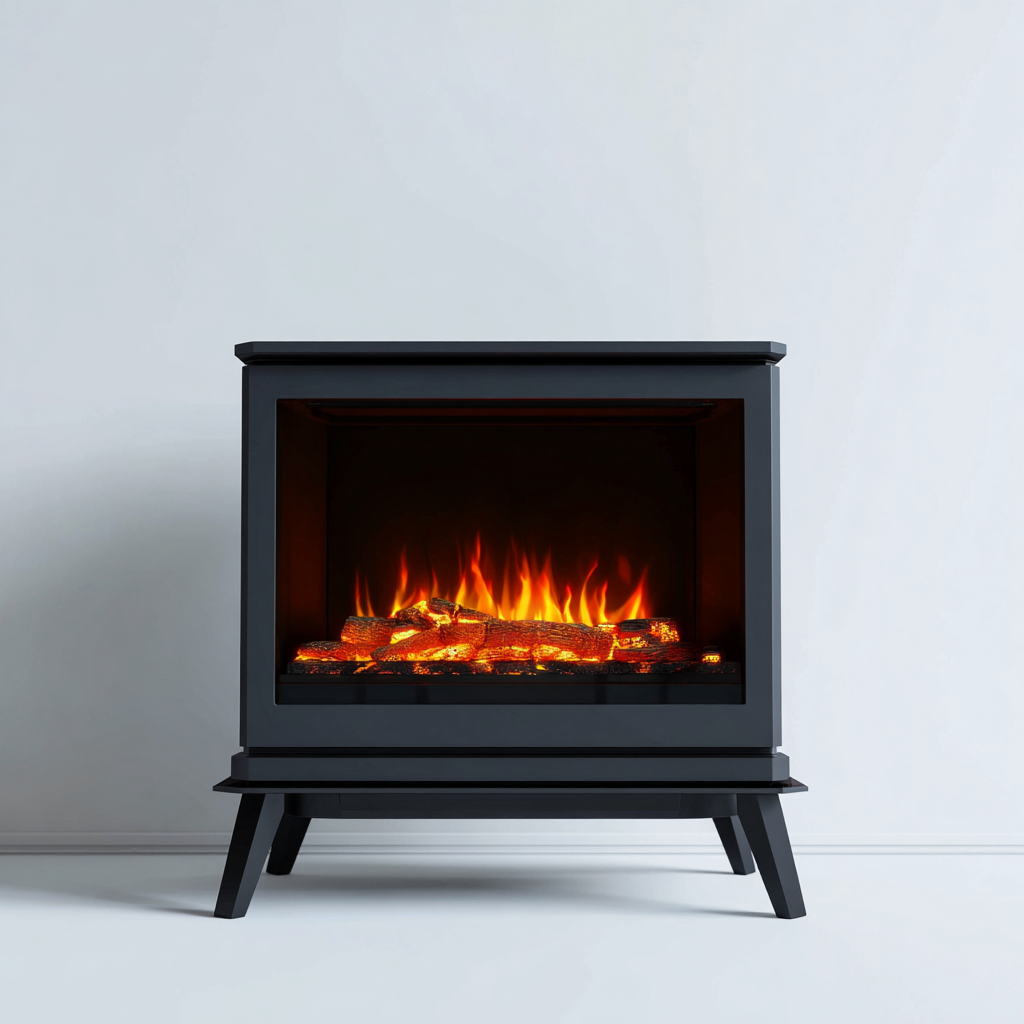 Cheminée électrique métal 60-35-80 cm - noir - design moderne-Havengetio