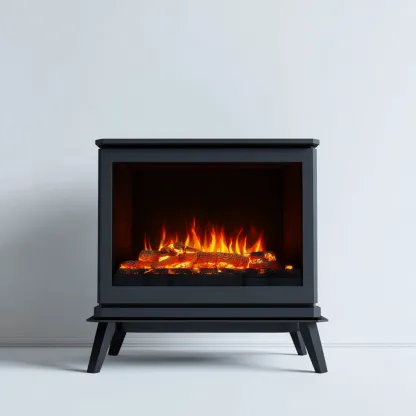 Cheminée électrique métal 60-35-80 cm - noir - design moderne-Havengetio