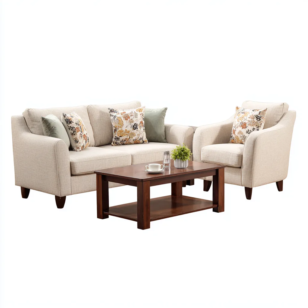 Ensemble de canapés Tissu-bois 200x88x92 cm Beige - Design classique-Havengetio