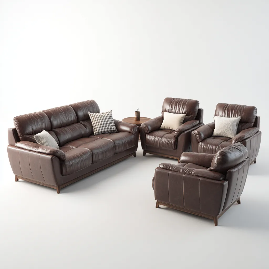 Ensemble de canapés Cuir 210x90x95 cm Marron - Design classique-Havengetio