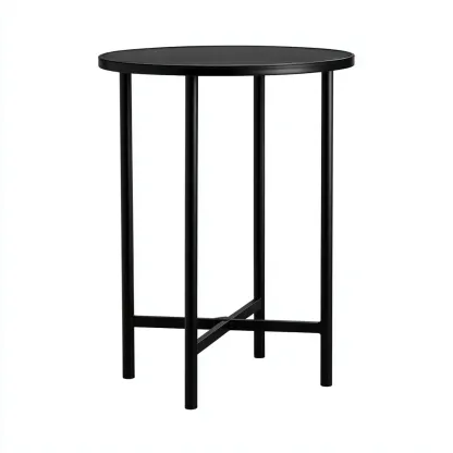 Table de jardin 50x50x70 cm - noir - design moderne-Havengetio