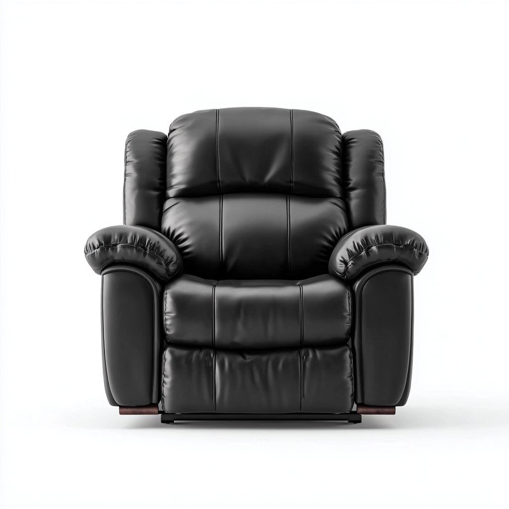 Fauteuil relax cuir 90 x 95 x 105 cm - noir - design ergonomique-Havengetio