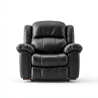Fauteuil relax cuir 90 x 95 x 105 cm - noir - design ergonomique-Havengetio