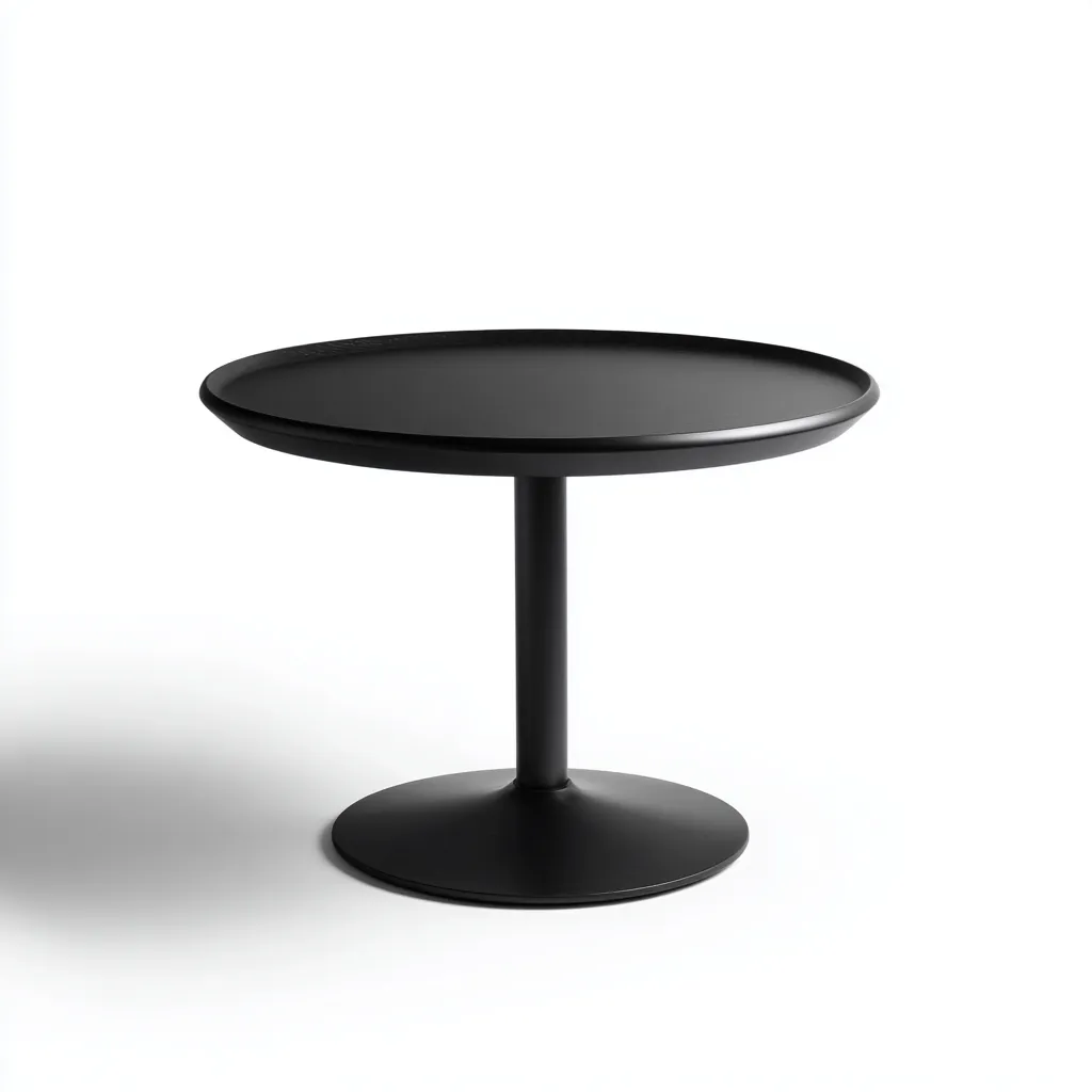 Table de jardin aluminium 60-60-48 cm - noir - design moderne-Havengetio