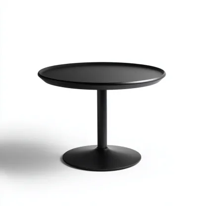 Table de jardin aluminium 60-60-48 cm - noir - design moderne-Havengetio