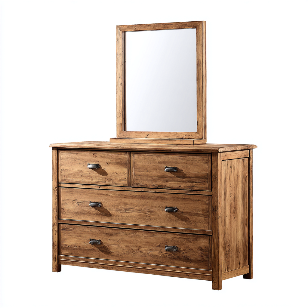 Coiffeuse bois 110x45x155 cm - marron - design classique pour chambre-Havengetio