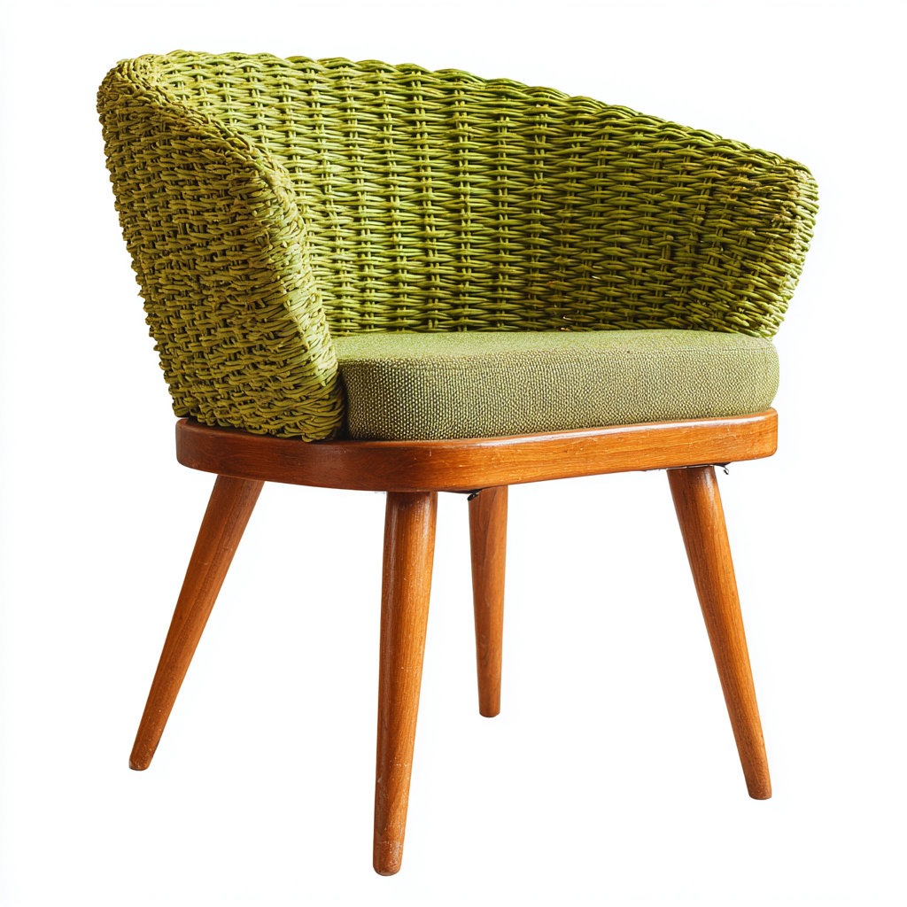 Fauteuil de jardin rotin synthétique 60-55-75 cm - vert-marron - design moderne-Havengetio