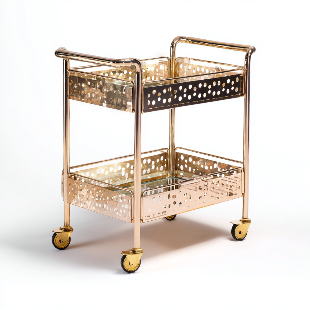 Dessertes et chariots métal 60x40x85 cm - or - design moderne - adaptés à la maison-Havengetio