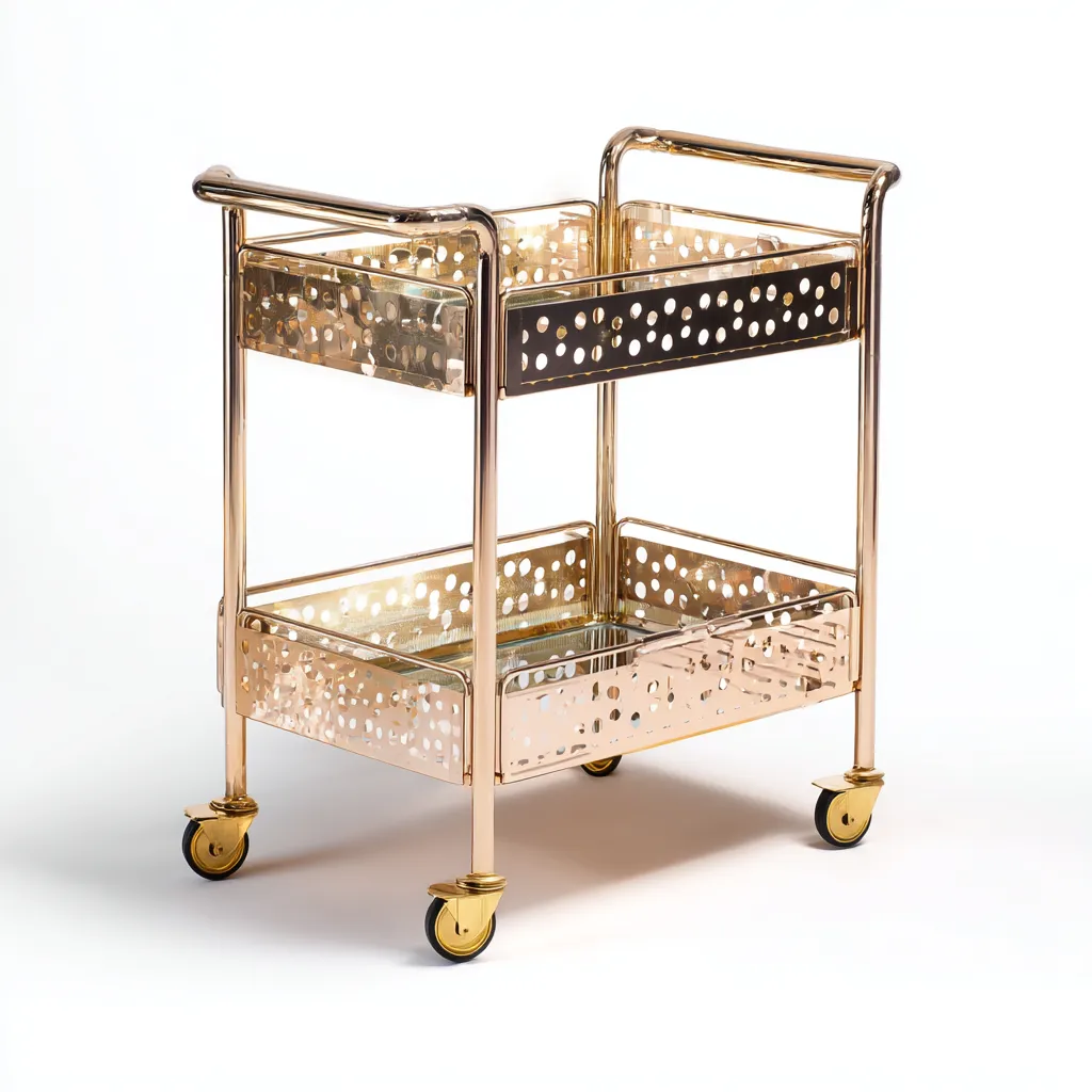 Dessertes et chariots métal 60x40x85 cm - or - design moderne - adaptés à la maison-Havengetio