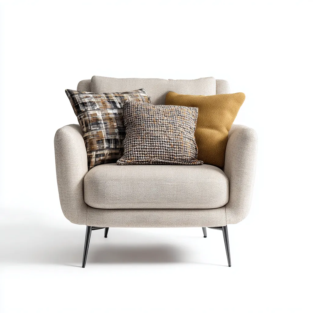 Fauteuil de jardin 85x85x78 cm - tissu beige - structure métal - design moderne-Havengetio