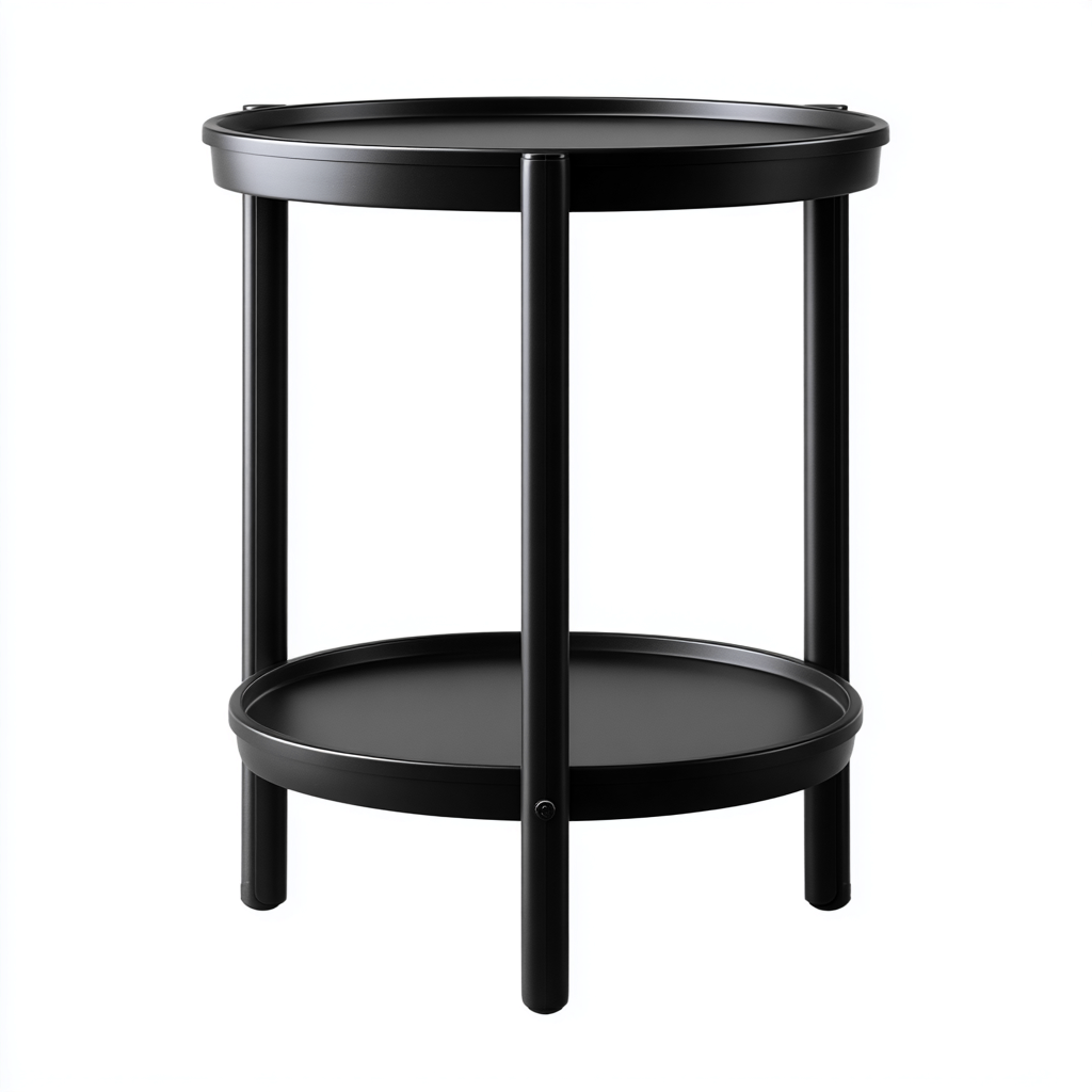 Table de jardin acier 45-45-60 cm - noir - design moderne-Havengetio
