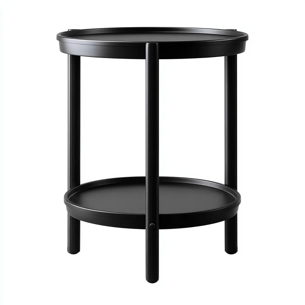 Table de jardin acier 45-45-60 cm - noir - design moderne-Havengetio