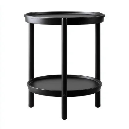 Table de jardin acier 45-45-60 cm - noir - design moderne-Havengetio