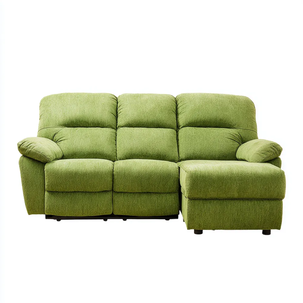 Divano angolare in tessuto 250x150x90 cm - Verde - Design contemporaneo
