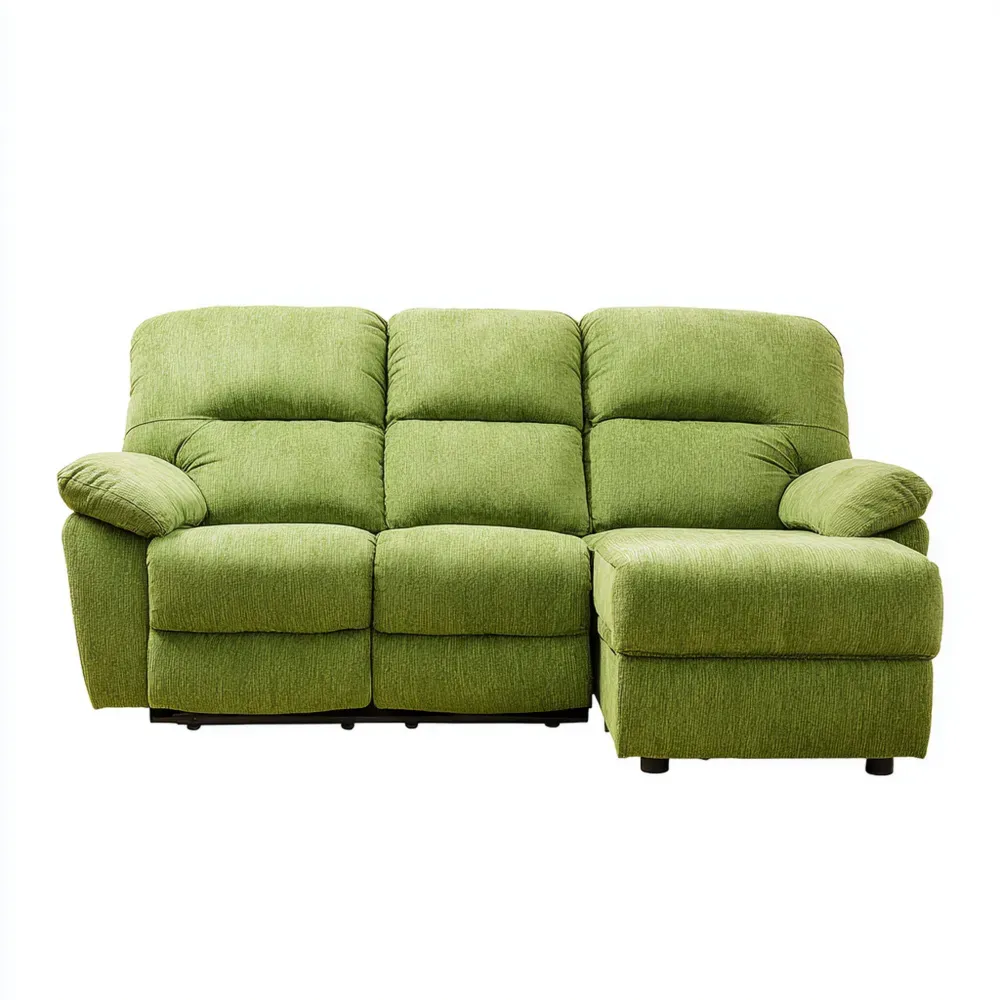 Divano angolare in tessuto 250x150x90 cm - Verde - Design contemporaneo