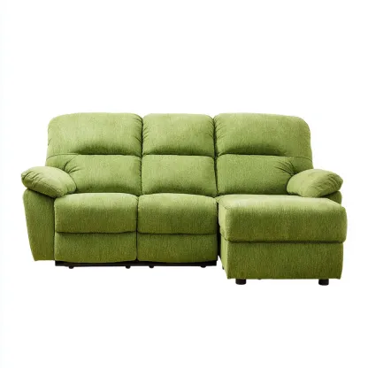 Divano angolare in tessuto 250x150x90 cm - Verde - Design contemporaneo