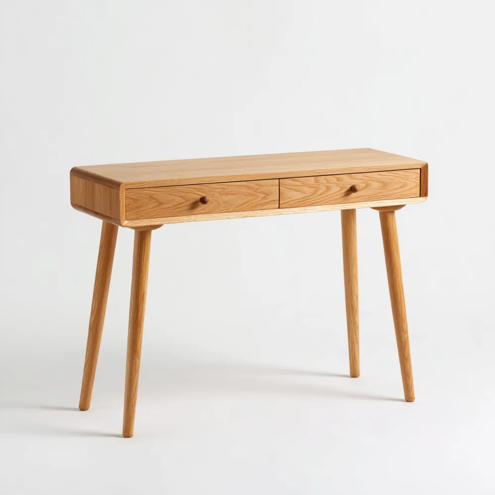 Scrivania in Legno Massello 120x45x75 cm - Design Scandinavo