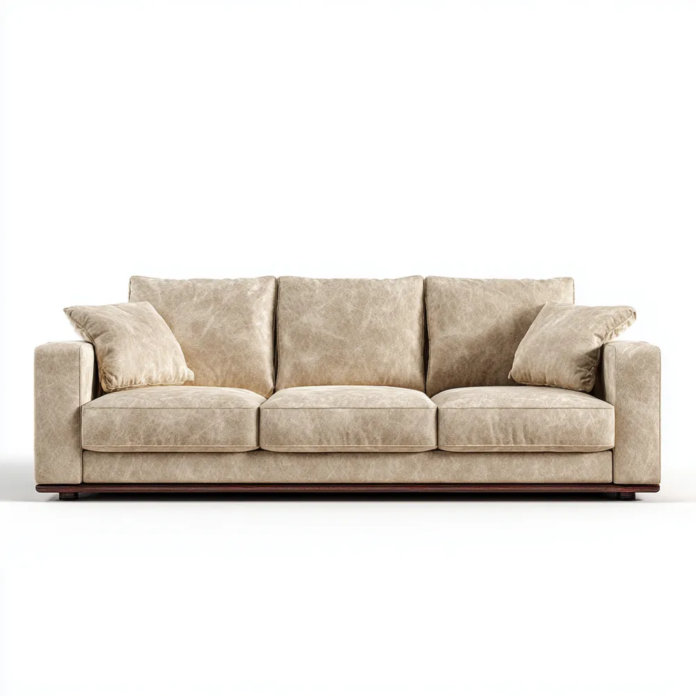 3-Sitzer-Sofa – Leder 220x95x85 cm – Beige – Modernes Design-Warmdwellio
